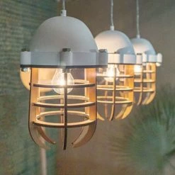 Now’s Home Suspensions Suspension En Bois Et Métal Blanc -Éclairage Soldes 2024 suspension en bois et metal blanc 2