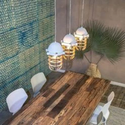 Now’s Home Suspensions Suspension En Bois Et Métal Blanc -Éclairage Soldes 2024 suspension en bois et metal blanc 3