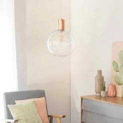 Maisons Du Monde Suspensions Suspension En Métal Cuivré Et Verre D30 -Éclairage Soldes 2024 suspension en metal cuivre et verre d30 1000 14 10 165322 6