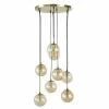 Maisons Du Monde Suspensions Suspension En Métal Doré 8 Globes En Verre Ambré -Éclairage Soldes 2024 suspension en metal dore 8 globes en verre ambre 1000 1 34 220491 1