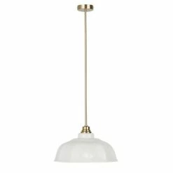 Maisons Du Monde Suspensions Suspension En Métal Doré Et Céramique Blanche