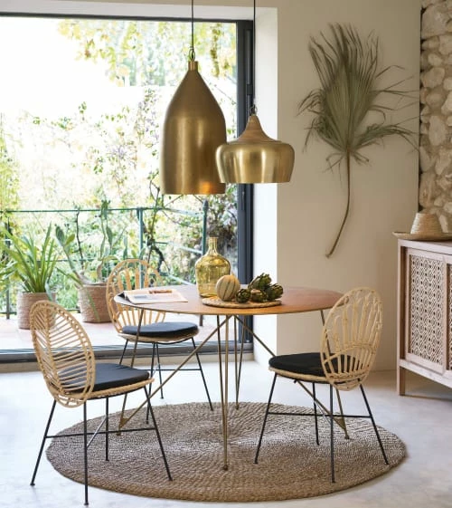 Maisons Du Monde Suspensions Suspension En Métal Doré Et Manguier 7 Maisons Du Monde Suspensions Suspension En Métal Doré Et Manguier – Image 5