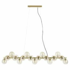 Maisons Du Monde Suspensions Suspension En Métal Doré Globes En Verre Ambré