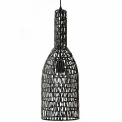 Lussiol Lighting Suspensions Suspension En Rotin Noir D. 19 Cm