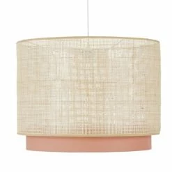 Maisons Du Monde Suspensions Suspension En Rotin Tressé Beige Et Coton Terracotta