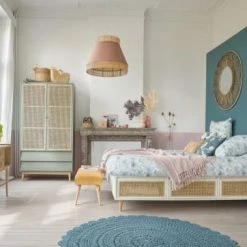 Maisons Du Monde Suspensions Suspension En Rotin Tressé Et Lin Beige -Éclairage Soldes 2024 suspension en rotin tresse et lin beige 1000 1 5 202709 3