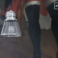 PIB Suspensions Suspension En Verre Et Métal Argenté -Éclairage Soldes 2024 suspension en verre et metal argente 4