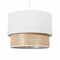 Jardideco Suspensions Suspension Gigogne Rotin Blanc D35cm