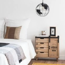Maisons Du Monde Suspensions Suspension Globe Terrestre En Métal Noir Ajouré -Éclairage Soldes 2024 suspension globe terrestre en metal noir ajoure 1000 14 14 194477 4