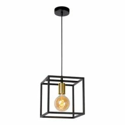 Lampea Suspensions Suspension Industrielle En Métal Noir 150 Cm -Éclairage Soldes 2024 suspension industrielle en metal noir 150 cm 2