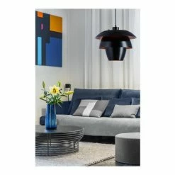 Lampea Suspensions Suspension Industrielle En Noir 150 Cm -Éclairage Soldes 2024 suspension industrielle en noir 150 cm 1