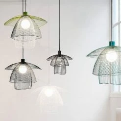 Forestier Suspensions Suspension Métal Filaire Blanc D56cm -Éclairage Soldes 2024 suspension metal filaire blanc d56cm 2