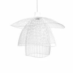 Forestier Suspensions Suspension Métal Filaire Blanc D56cm -Éclairage Soldes 2024 suspension metal filaire blanc d56cm 3