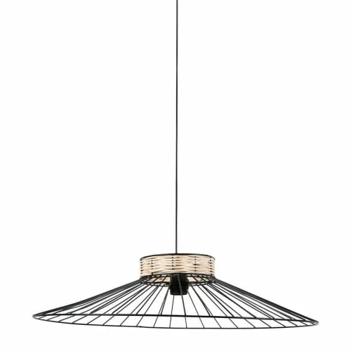Decoratie Suspensions Suspension Métal Filaire Et Rotin D62cm 3 Decoratie Suspensions Suspension Métal Filaire Et Rotin D62cm