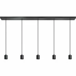 Deladeco Suspensions Suspension Moderne En Métal Noir 200 Cm