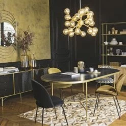 Maisons Du Monde Suspensions Suspension Multi-globes En Verre Ambré Et Métal Doré -Éclairage Soldes 2024 suspension multi globes en verre ambre et metal dore 1000 7 10 200131 3