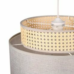 Decoratie Suspensions Suspension Ronde Gigogne Cannage Gris D40cm -Éclairage Soldes 2024 suspension ronde gigogne cannage gris d40cm 1