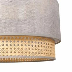 Decoratie Suspensions Suspension Ronde Gigogne Cannage Gris D40cm -Éclairage Soldes 2024 suspension ronde gigogne cannage gris d40cm 3