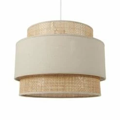 Jardideco Lustres Suspension Ronde Gigogne Rotin Beige D40cm