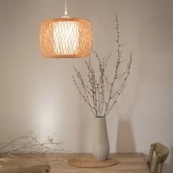 Maisons Du Monde Suspensions Suspension Tambour En Bambou Et Toile Blanche -Éclairage Soldes 2024 suspension tambour en bambou et toile blanche 1000 2 3 199837 3