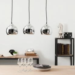 Maisons Du Monde Suspensions Suspension Triple En Aluminium Chromé -Éclairage Soldes 2024 suspension triple en aluminium chrome 1000 9 21 104202 4